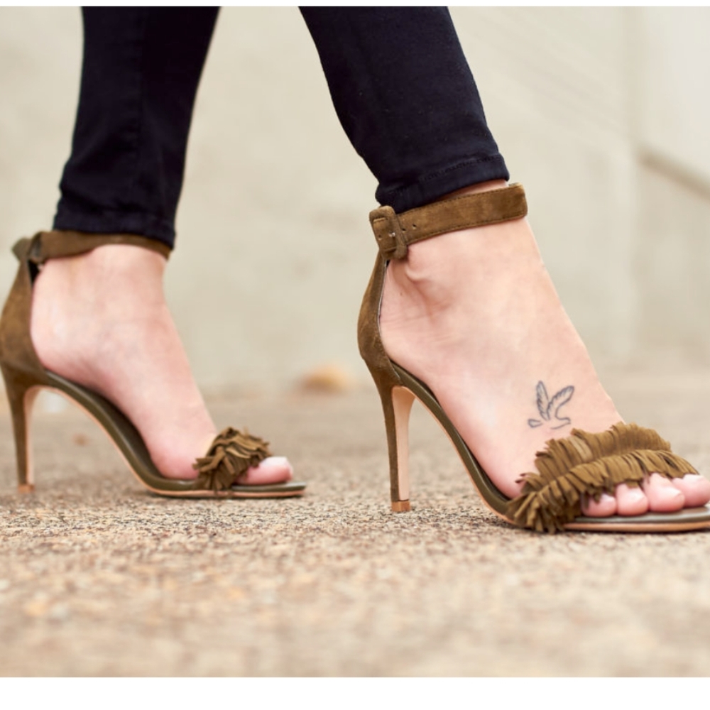 JOIE BLACK "PIPPI" FRINGE SUEDE SANDALS 35.5 - Picture 5 of 14